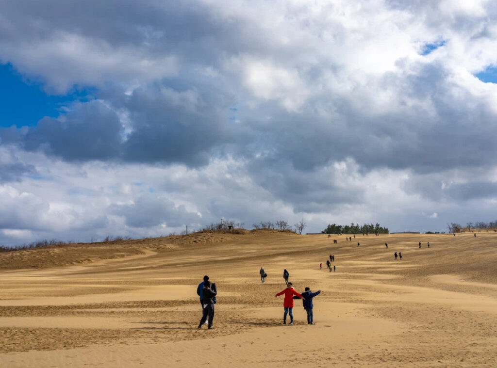 Tottori Sand Dunes with visitors, Chugoku, Japan