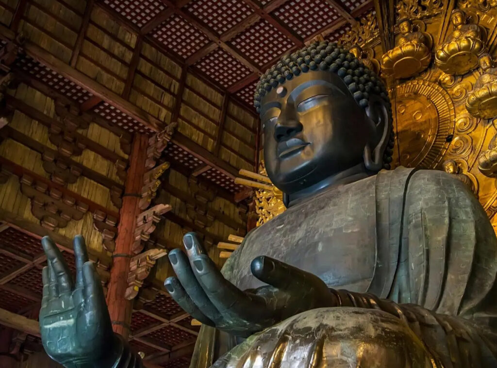 Great Buddha (Daibutsu) bronze statue in Japan