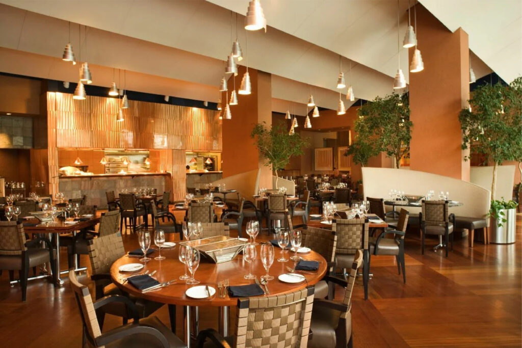 Elegant restaurant interior in Japan