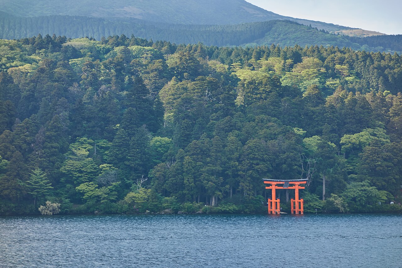 Hakone Shrine from Lake Ashi, May